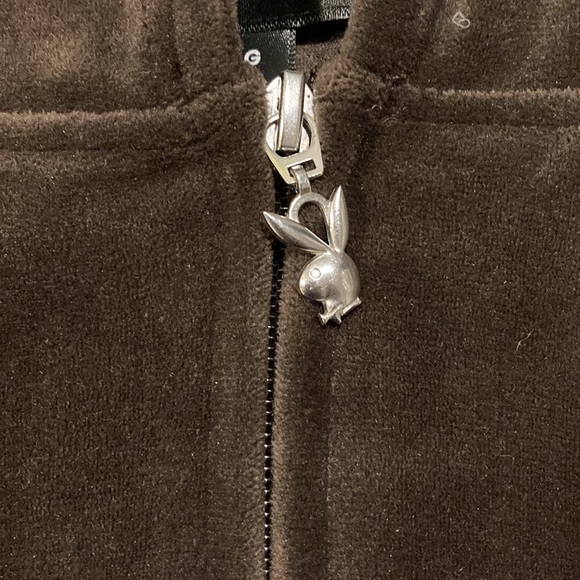 ❌SOLD❌brown PLAYBOY velour sweater (bedazzled) - Picture 5 of 8